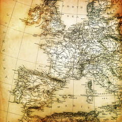 Fototapeta mapa Europy w stylu retro